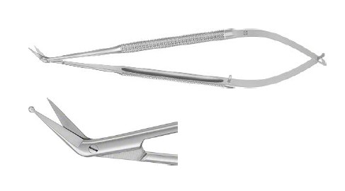 Мікроножиці круглі ручки 45° гострі/тупі 165 мм